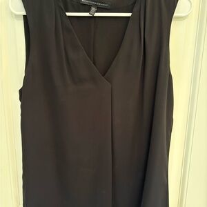 White House Black Market V-Neck Black Blouse